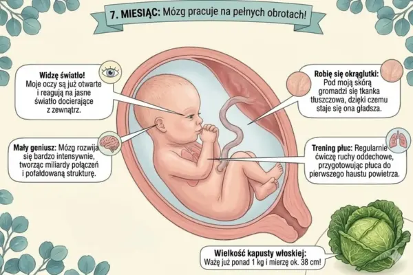 7 miesiąc Jak przebiega rozwój dziecka w 7 miesiącu ciąży